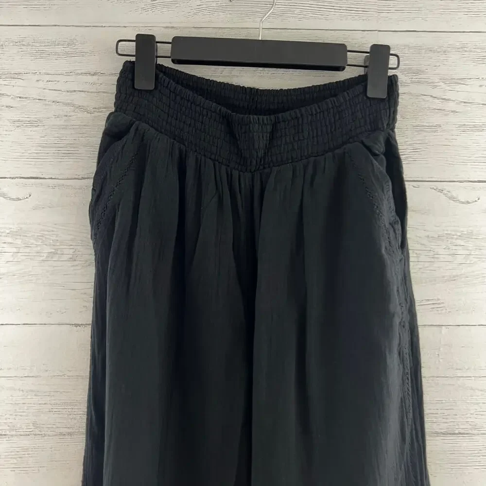 Aerie Black Medium Lightweight Split Hem Pull On Pants Size M - Picture 2 of 6